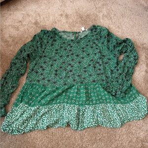 Cato Green Floral Blouse